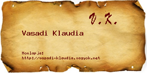 Vasadi Klaudia névjegykártya