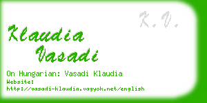 klaudia vasadi business card